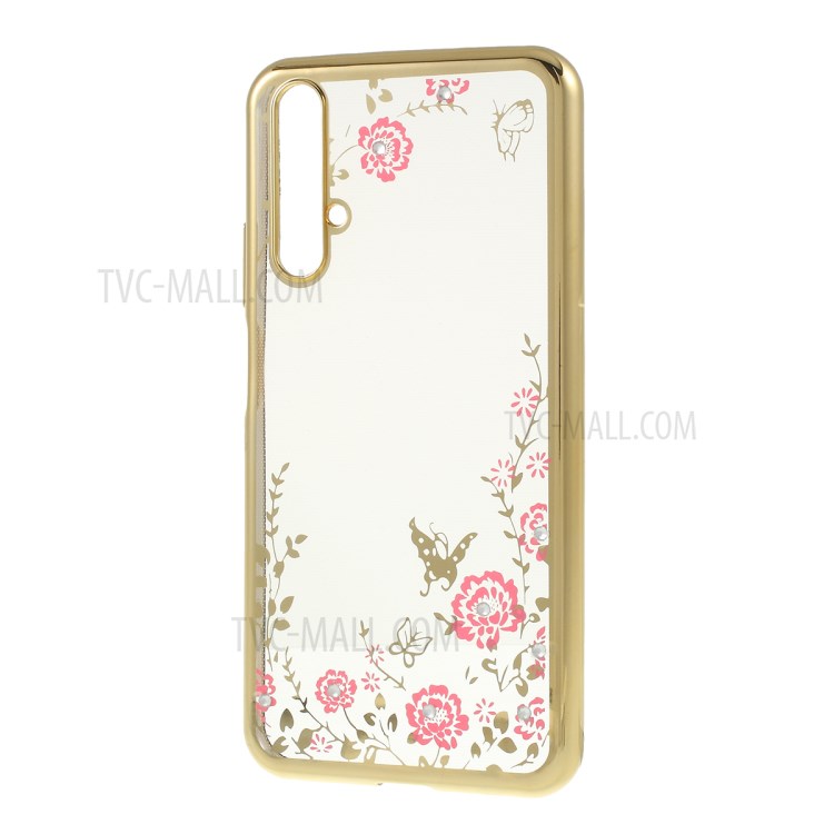 Case Huawei Nova 5T / Pre-order * เคสชุปด้วยไฟฟ้า Rhinestone TPU การออกแบบดอกไม้และผีเสื้อที่สง่างาม *