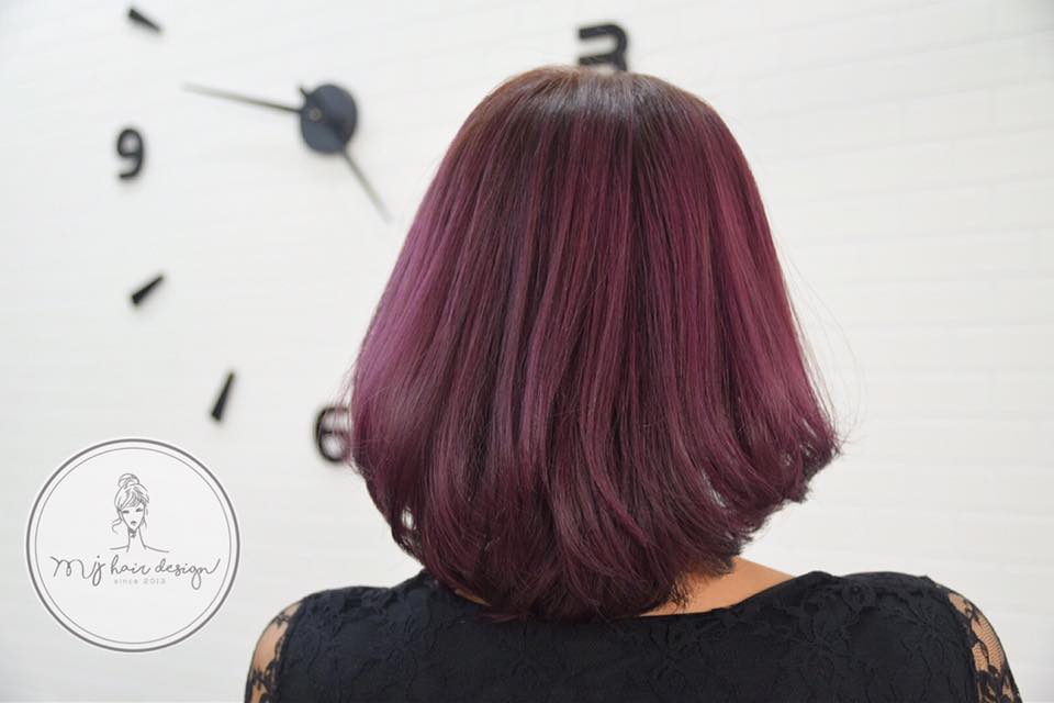 บริการทำสีผม Purple Pink Hair Color สีผมม่วงเปลือกมังคุด