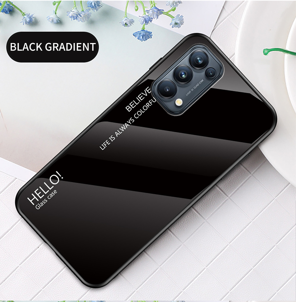 Case OPPO Reno 5 Pro / Reno 5 Pro 5G # Pre-Order * เคสกรอบ TPU + กระจกเทมเปอร์เคสมือถือลายไล่ระดับสีเคสหลัง *