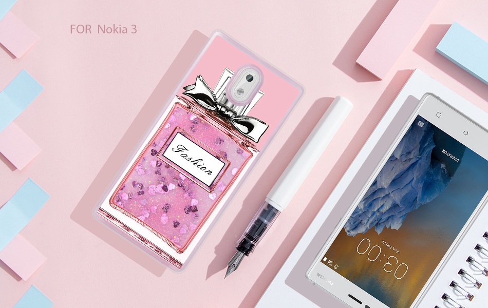 Case Nokia 3 / Pre-order * เคส ซอฟท์Silicon อัลตร้าบาง+ G Litterเหลวดาวตกทรายเลื่อมใส *