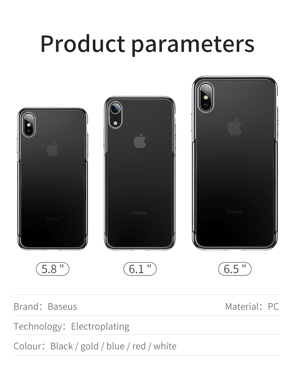 Case iPhone X, iPhone XS / Pre-Order * BASEUS วัสดุ PC ที่เลือกมีความเหนียวสูง *