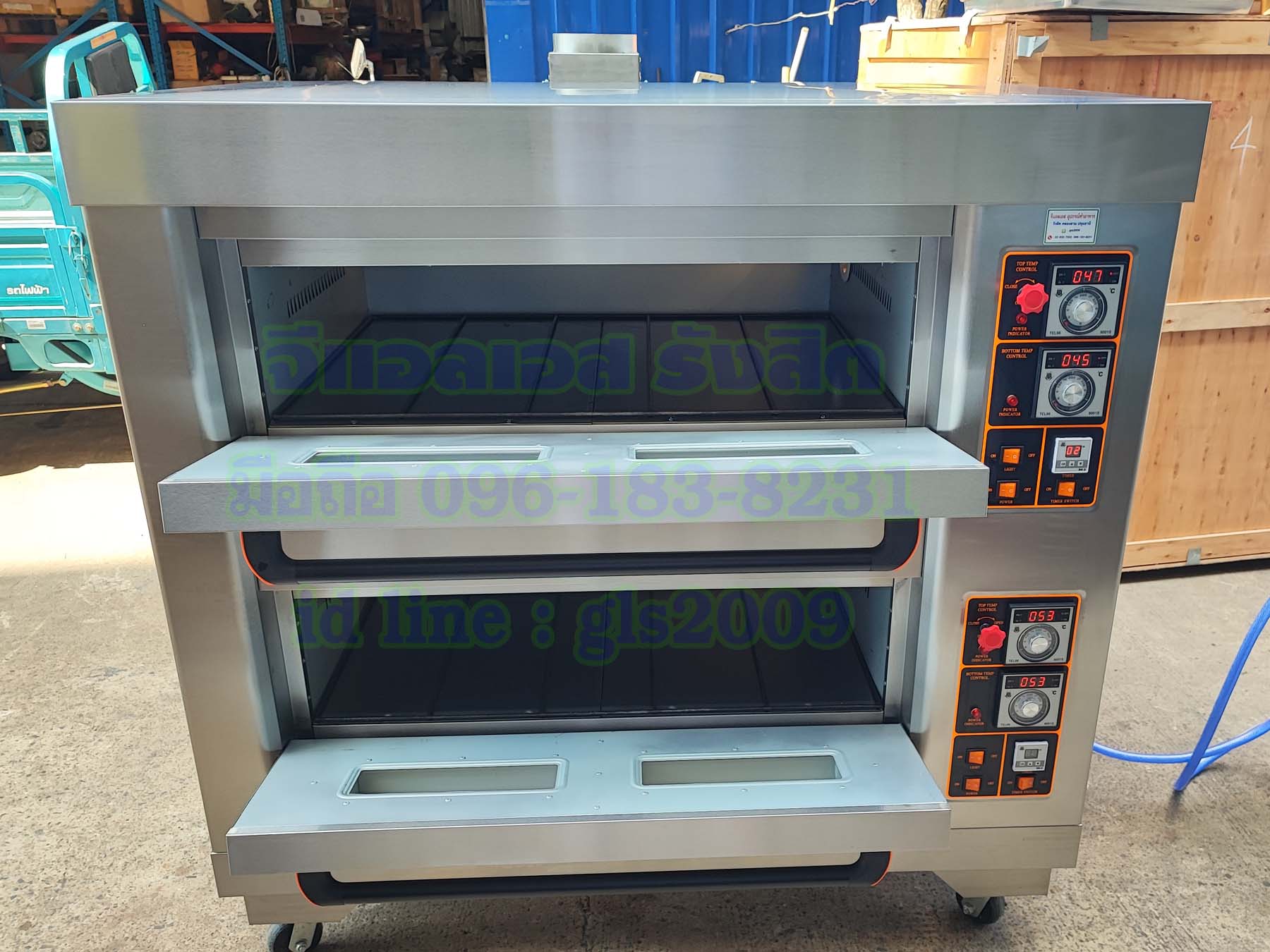 เตาอบขนมแก๊สควบคุมด้วยไฟฟ้า4ถาดใหญ่