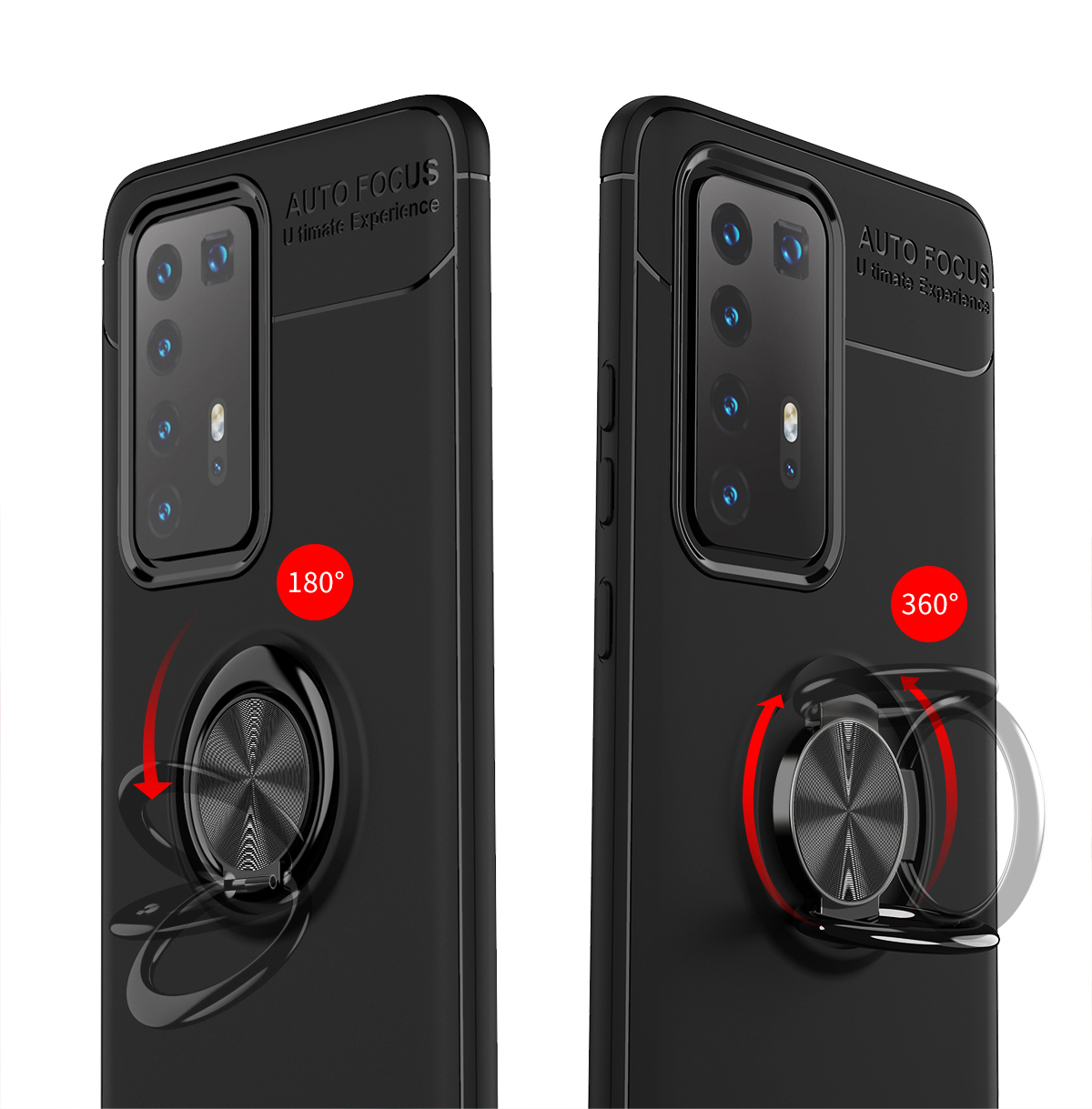 Case Huawei P40 Pro / Pre-order * LENUO เคสโลหะโทรศัพท์ TPU พร้อมฝาครอบแผ่นแม่เหล็ก + แหวน *