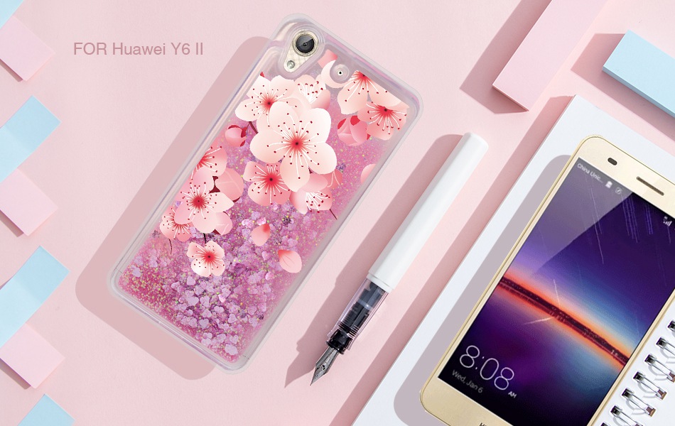 Case Huawei Y6ii / Pre-order * เคส ซอฟท์Silicon อัลตร้าบาง+ G Litterเหลวดาวตกทรายเลื่อมใส *