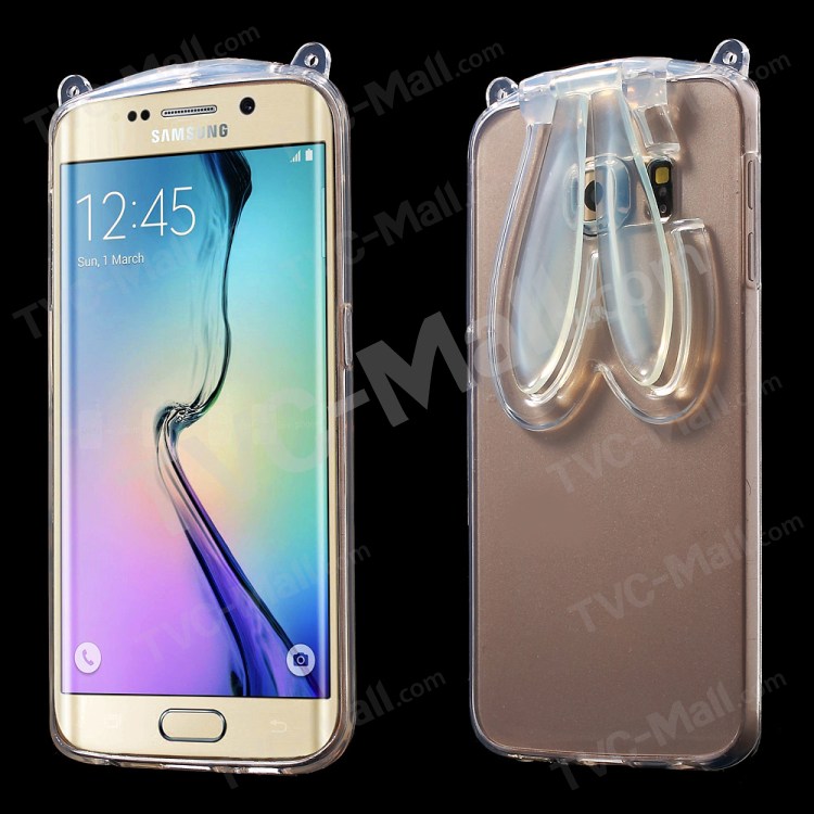 Case Samsung Galaxy S6 edge / Pre-order * กระต่าย เคสTPU พับหูทั้งในแนวตั้งสามารถยืนขึ้นหรือพับเป็นร่อง *