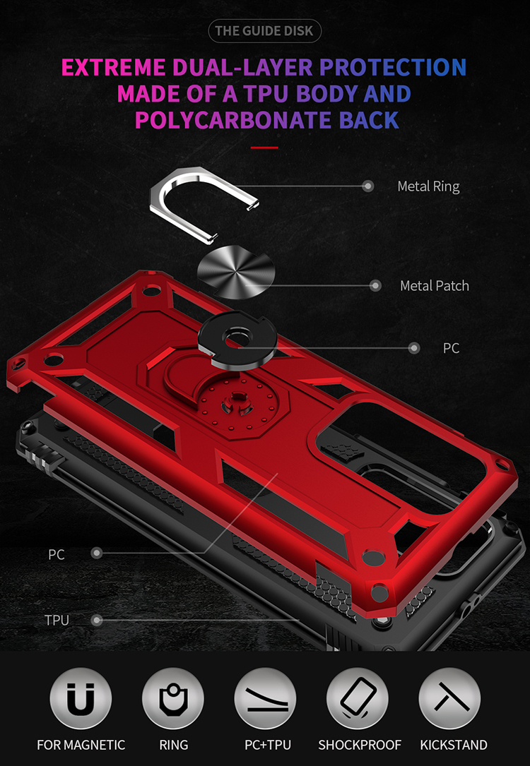 Case Huawei P40 Pro+ / Pre-order * เคส PC + TPU Combo Kickstand Armor Cell Phone Cover สร้างด้วยพลาสติกและวัสดุ TPU ป้องกันสองชั้น *
