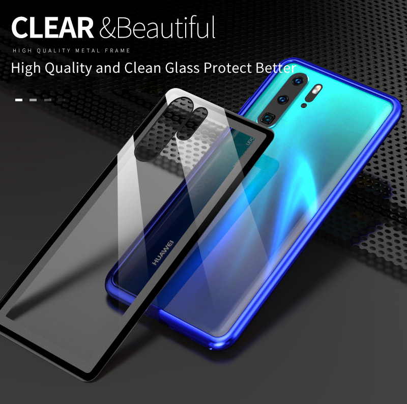 Case Huawei P30 Pro / Pre-Order * กรอบโลหะแม่เหล็ก + กระจก ครอบคลุม 360 องศา *