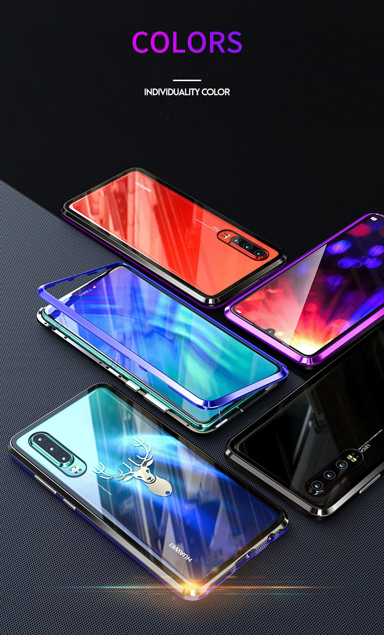 Case Huawei P30 / Pre-Order * เคสกรอบโลหะแม่เหล็กที่ถอดออกได้ + กระจกนิรภัยด้านหลังฝาครอบไฮบริด *