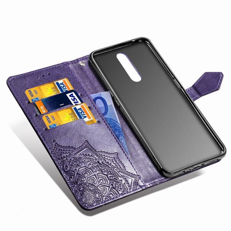 Case OPPO F11 Pro / Pre-Order * เคสแบบนูน Mandala PC TPU ที่มีผู้ถือบัตรและสล็อต *