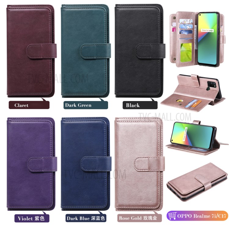 Case Realme C17/Realme 7i # Pre-Order * เคสกระเป๋าสตางค์หนังคุณภาพดีไซน์พร้อมช่องใส่การ์ด 10 แบบมัลติฟังก์ชั่น *