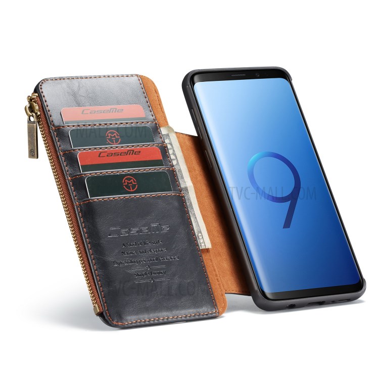 Case Samsung Galaxy S9 Plus / Pre-Order * CASEME 011 ซีรีส์ถอดซิปกระเป๋าสตางค์หนังแบบ 2-in-1 ธุรกิจ *