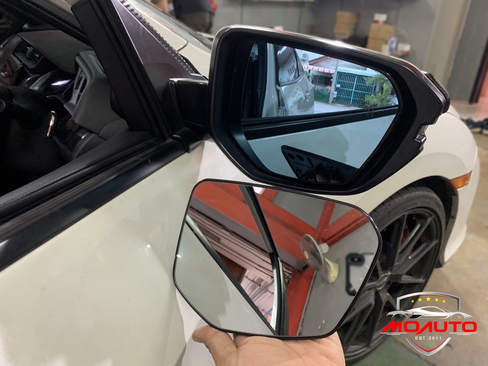 ชุดระบบช่วยเตือนมุมอับสายตาที่กระจกมองข้าง V1 (Blind Spot Monitor) CIVIC FK / FK MC