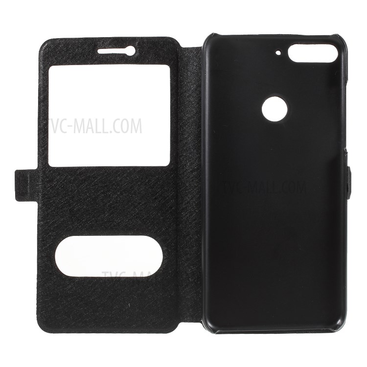 Case Huawei Y7 Pro 2018 / Pre-order * เคสผิวผ้าไหม ดูหน้าต่างคู่ *