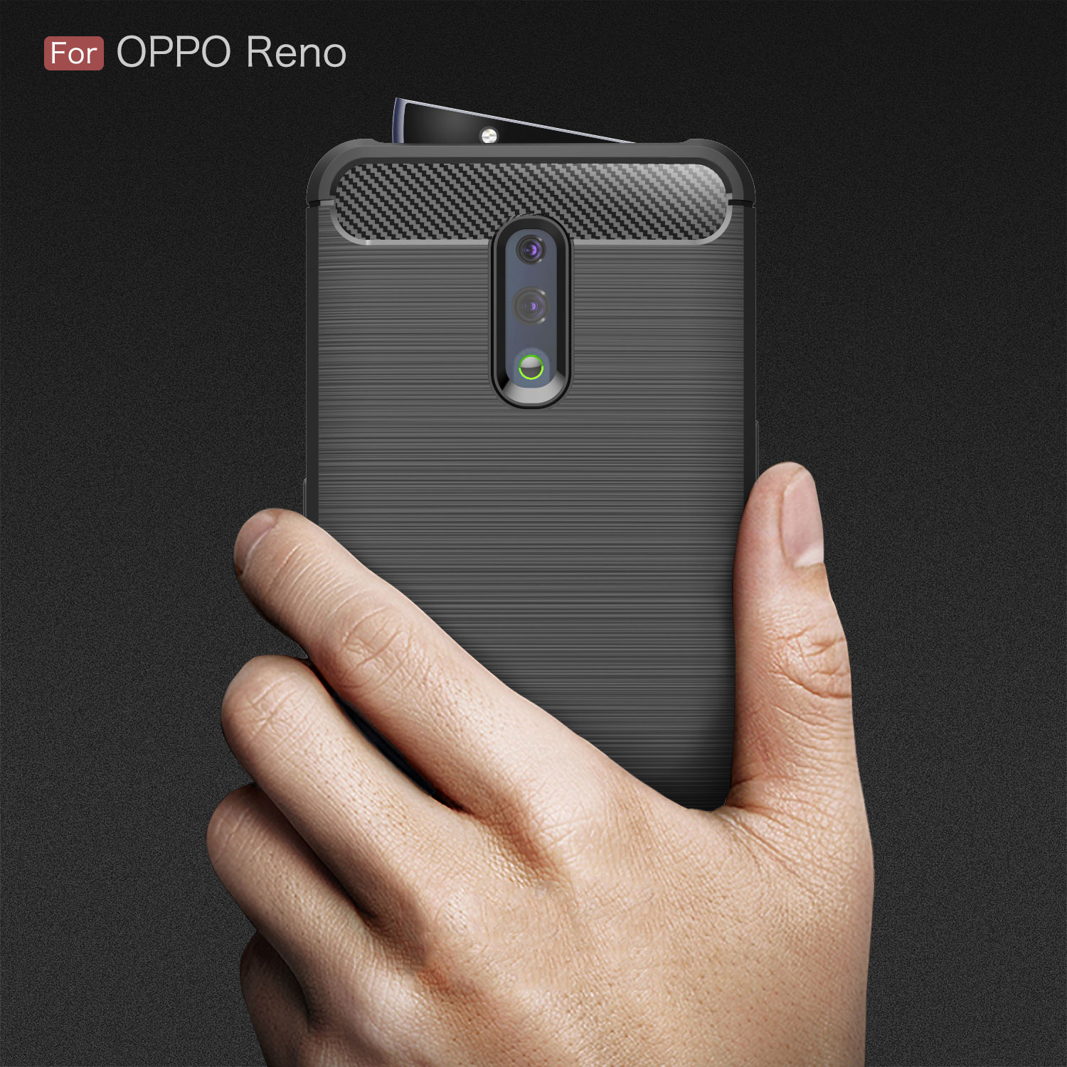 Case OPPO Reno / Pre-order * เคส TPU แบบคาร์บอนไฟเบอร์ทำจากวัสดุ TPU คุณภาพสูงปลอดสารพิษและทนทาน *