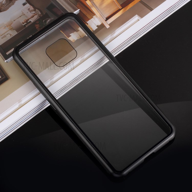 Case Huawei Mate 20 Pro / Pre-order * เคสถอดออกกรอบโลหะแม่เหล็ก + กระจกนิรภัยกลับปกคลุม - ดำ *