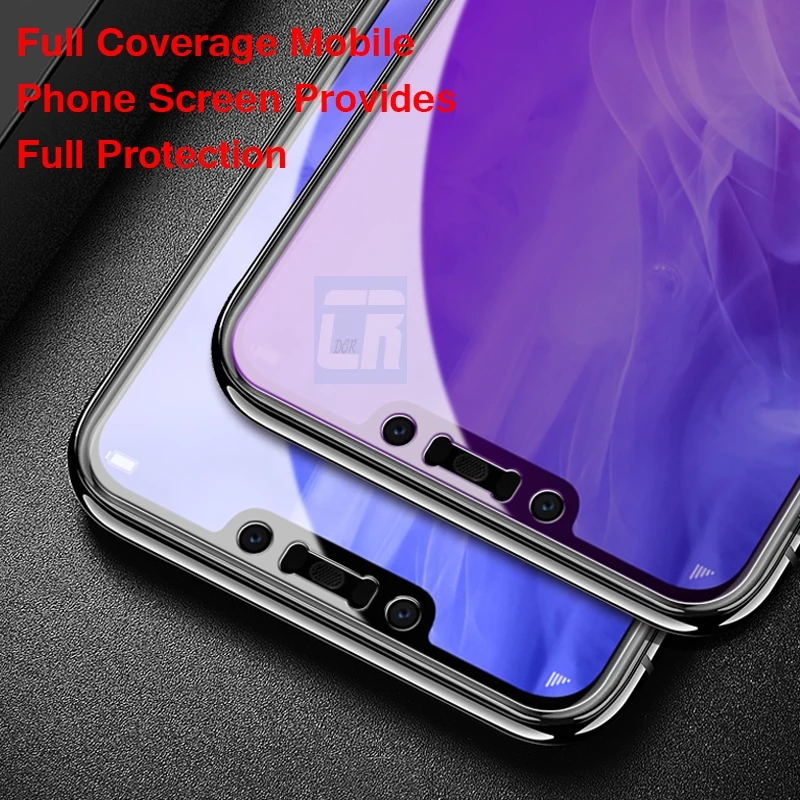 กระจกนิรภัย Huawei Y9 2019 / Pre-orde * DCR กระจกนิรภัยสีม่วง Anti-blue Light Tempered Glass *