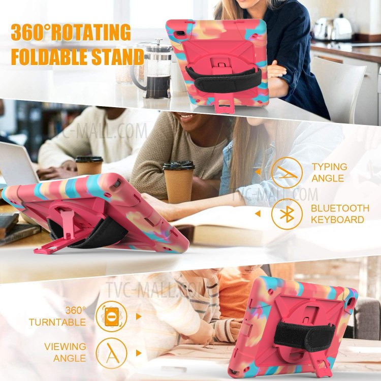 Case Samsung Galaxy Tab A7 (2020)/ Pre-Order * เคสขาตั้งกันกระแทก TPU + ซิลิโคน + ฝาครอบพีซีสไตล์ลายพรางสีสวย *