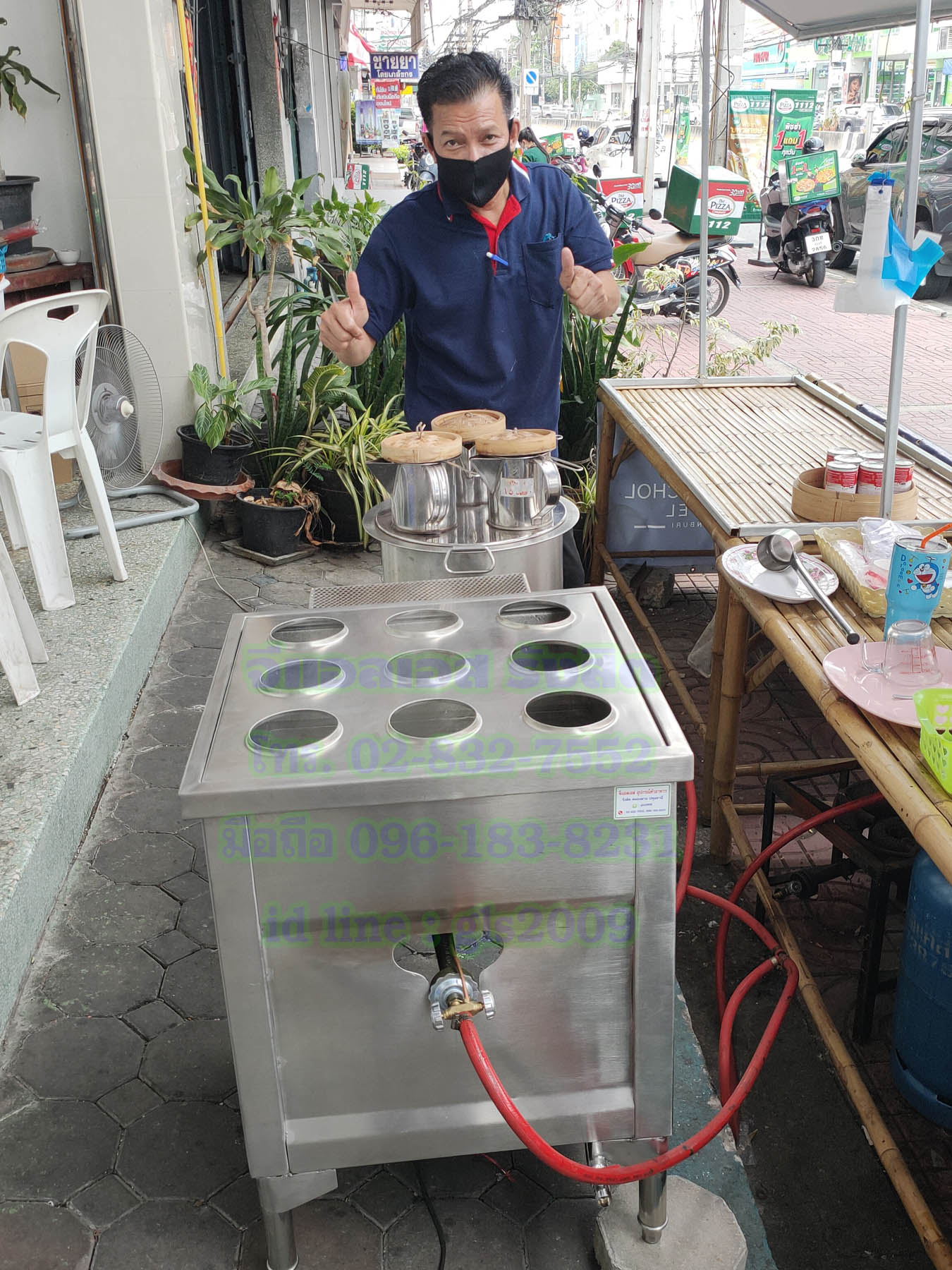 ตู้นึ่งติ่มซำแก๊ส9เข่ง