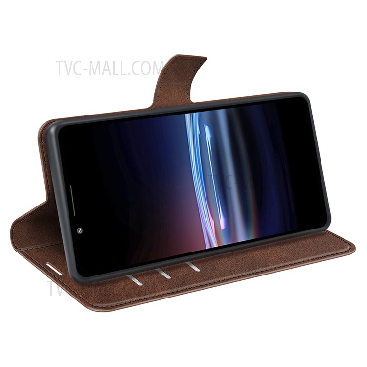 Case Sony Xperia Pro-I # Pre-Order * เคสกระเป๋าสตางค์แม่เหล็กแบบบางเฉียบพร้อมซองหนัง PU + ฝาครอบป้องกันภายในแบบ TPU *