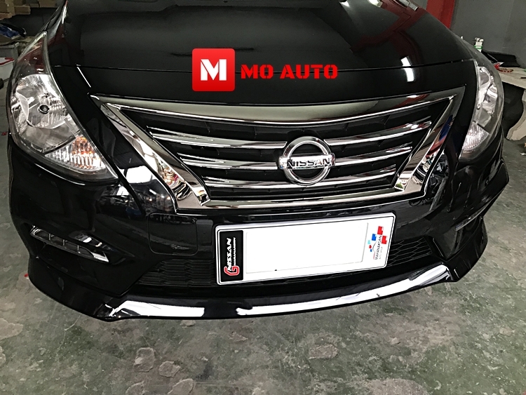 คิ้วกระจังหน้าบนโครเมียม 6 ชิ้น Almera 2014-2018