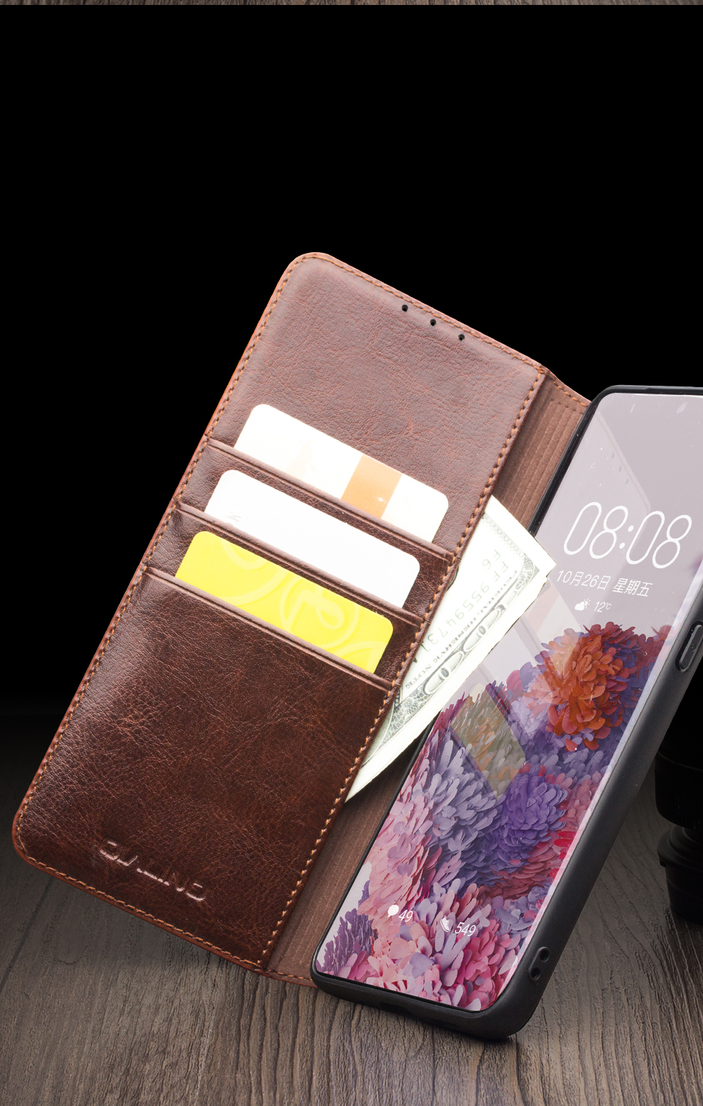 Case Samsung Galaxy S20 Ultra 5G / Pre-order * ปกหนัง QIALINO หรูหราเลือกอย่างพิถีพิถันที่มีคุณภาพสูงชั้นหนังวัวแท้ทำด้วยมือ 100% *