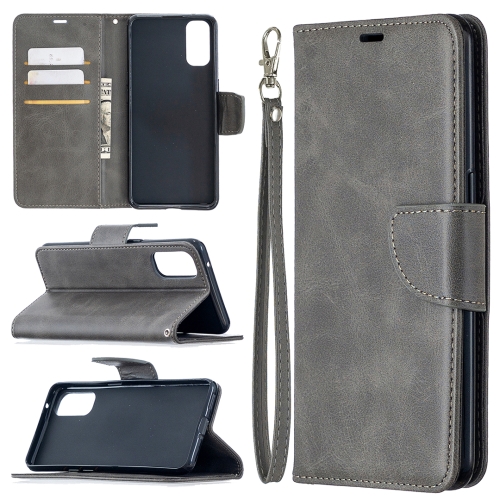 Case OPPO Reno4 5G / Pre-Order * Retro Lambskin Texture ซองหนัง PU และช่องเสียบการ์ดและกระเป๋าสตางค์และเชือกเส้นเล็ก *