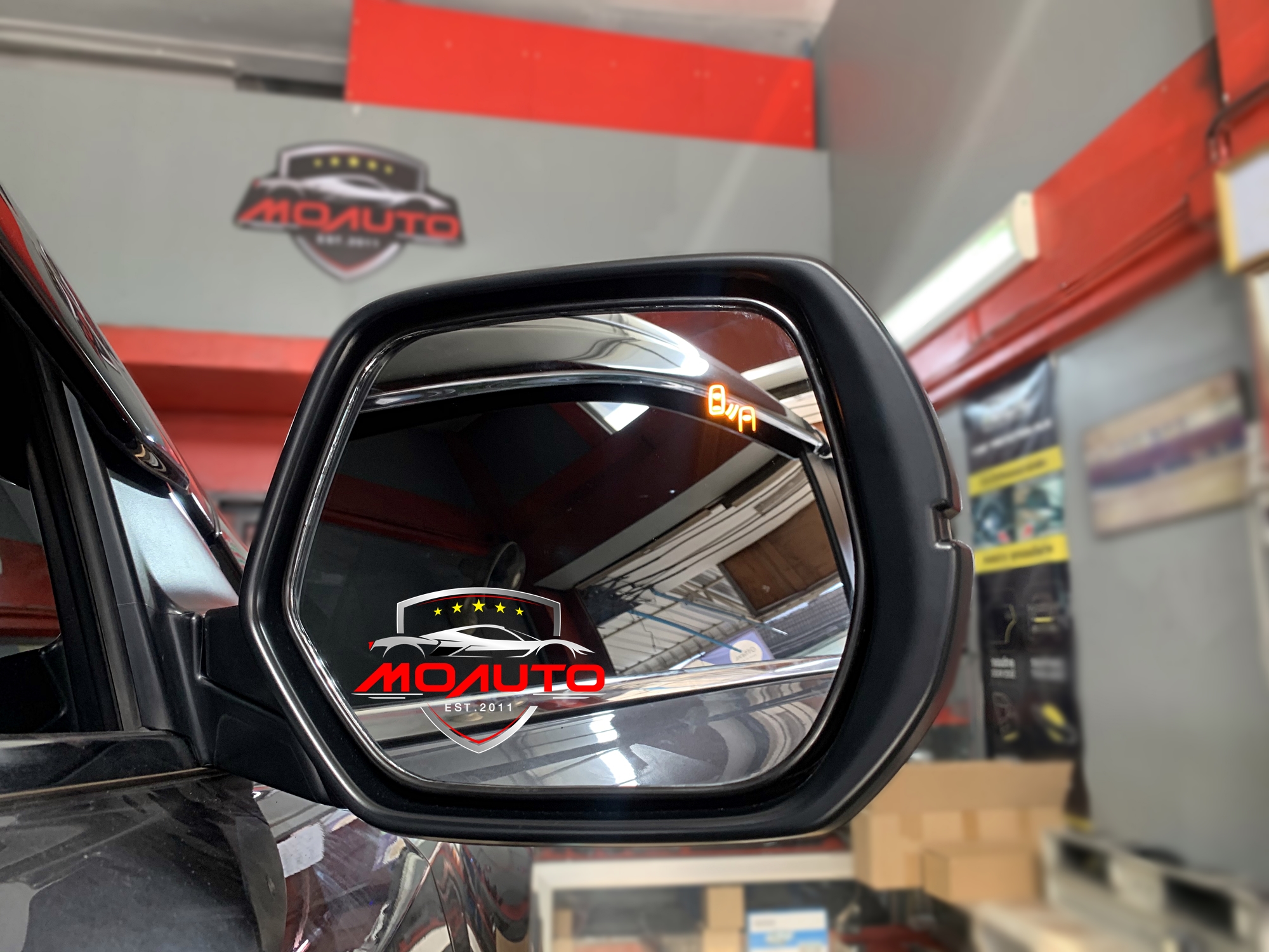 ชุดระบบช่วยเตือนมุมอับสายตาที่กระจกมองข้าง V1 (Blind Spot Monitor) CR-V G5