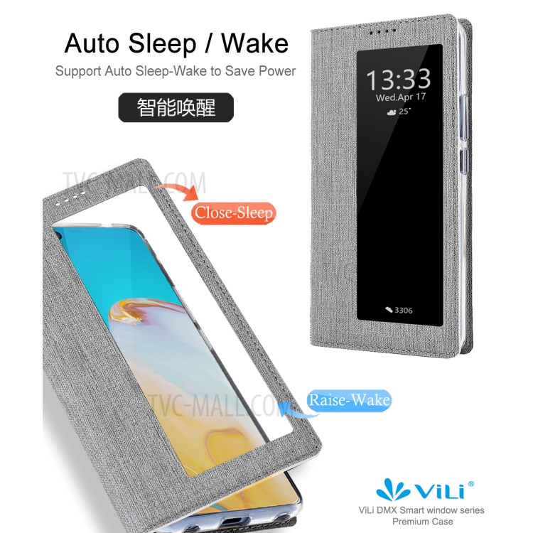 Case Huawei P40 Pro / Pre-order * Vili DMX ดูหน้าต่างสมาร์ทเคสนอน / ตื่นโดยอัตโนมัติ หน้าต่างสัมผัสที่โปร่งใส *