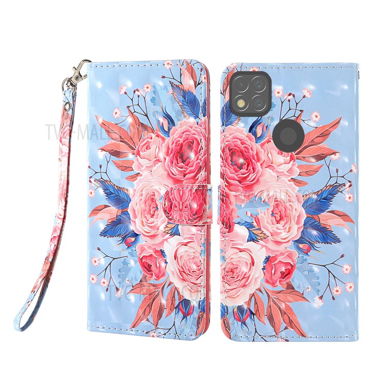 Case Xiaomi Redmi 9C / Pre-order * รูปแบบการตกแต่งจุดไฟการพิมพ์กระเป๋าสตางค์หนังพร้อมสายคล้องมือ *