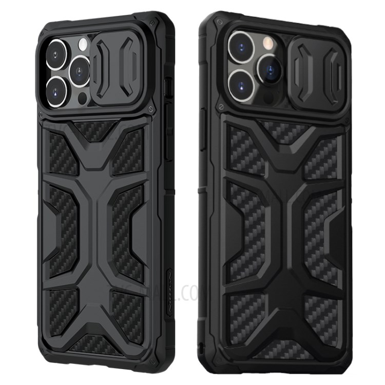 Case iPhone 13 Pro Max # Pre-Order * NILLKIN Adventurer Honeycomb Twill Anti Slip ฝาครอบกล้องสไลด์ Hard *