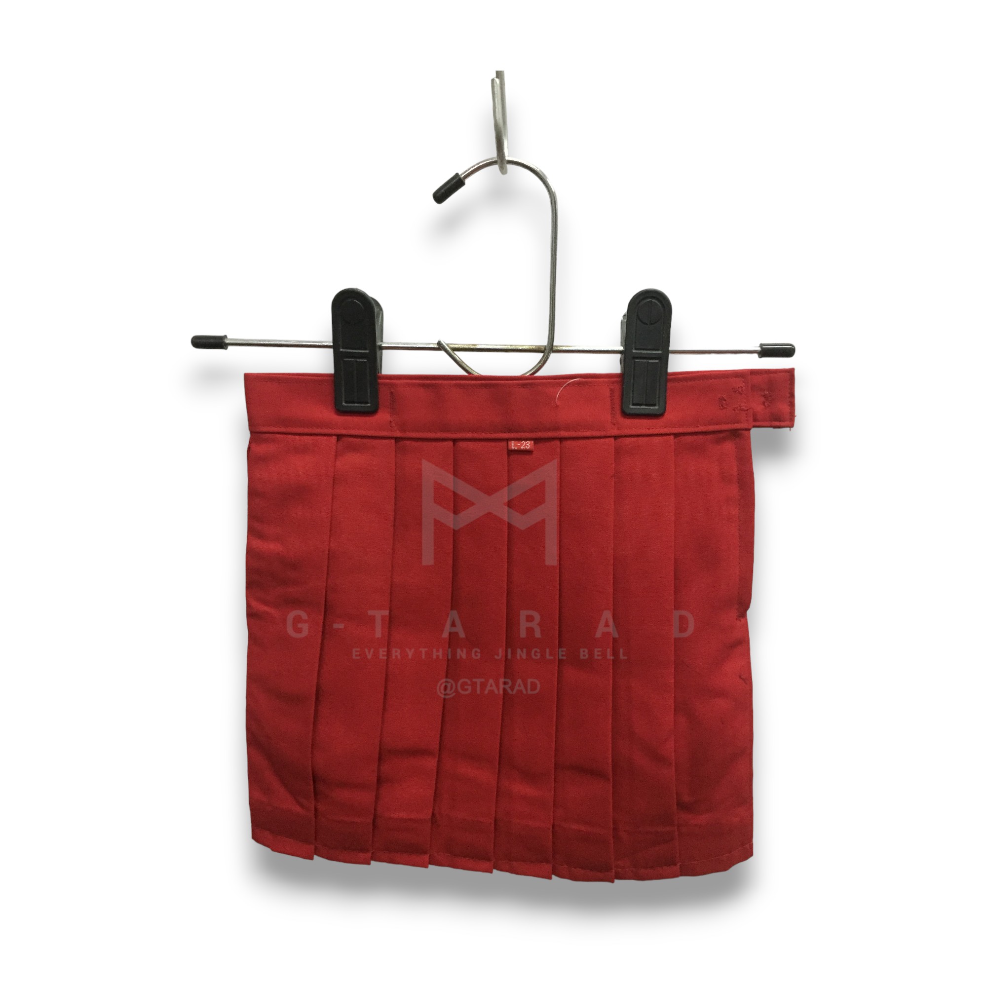 กระโปรงนักเรียนอนุบาล จีบรอบ สีแดง