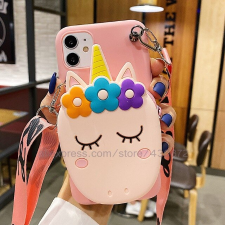 Case Huawei Nova 7 SE / Pre-order * 3D เคสซิลิคอนน่ารักดอกไม้การ์ตูนกระเป๋าโทรศัพท์พร้อมสายคล้อง *