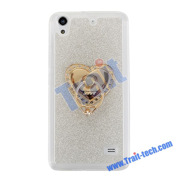 Case Huawei Ascend G620S / Pre-order *ผิว TPU ที่เต็มไปด้วยผงแวว Diamante ฐานรูปหัวใจเพิ่มเสน่ห์ให้กับโทรศัพท์*