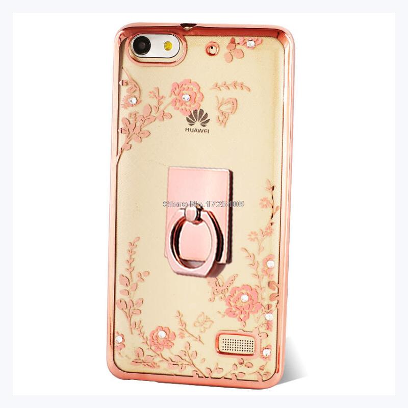 Case Huawei G-Play Mini (Honor 4C) / Pre-order * เคสหรูหราเทคนิคการชุบทอง TPU ซิลิโคนอ่อนนุ่ม+ แหวน *