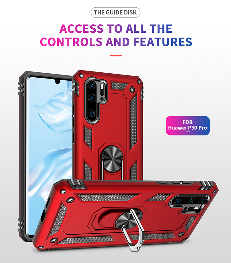 Case Huawei P30 Pro / Pre-Order * เคสไฮบริด TPU PC TPU สร้างด้วยวัสดุพลาสติกและ TPU มีการป้องกันสองชั้น + แหวน ขาตั้ง *
