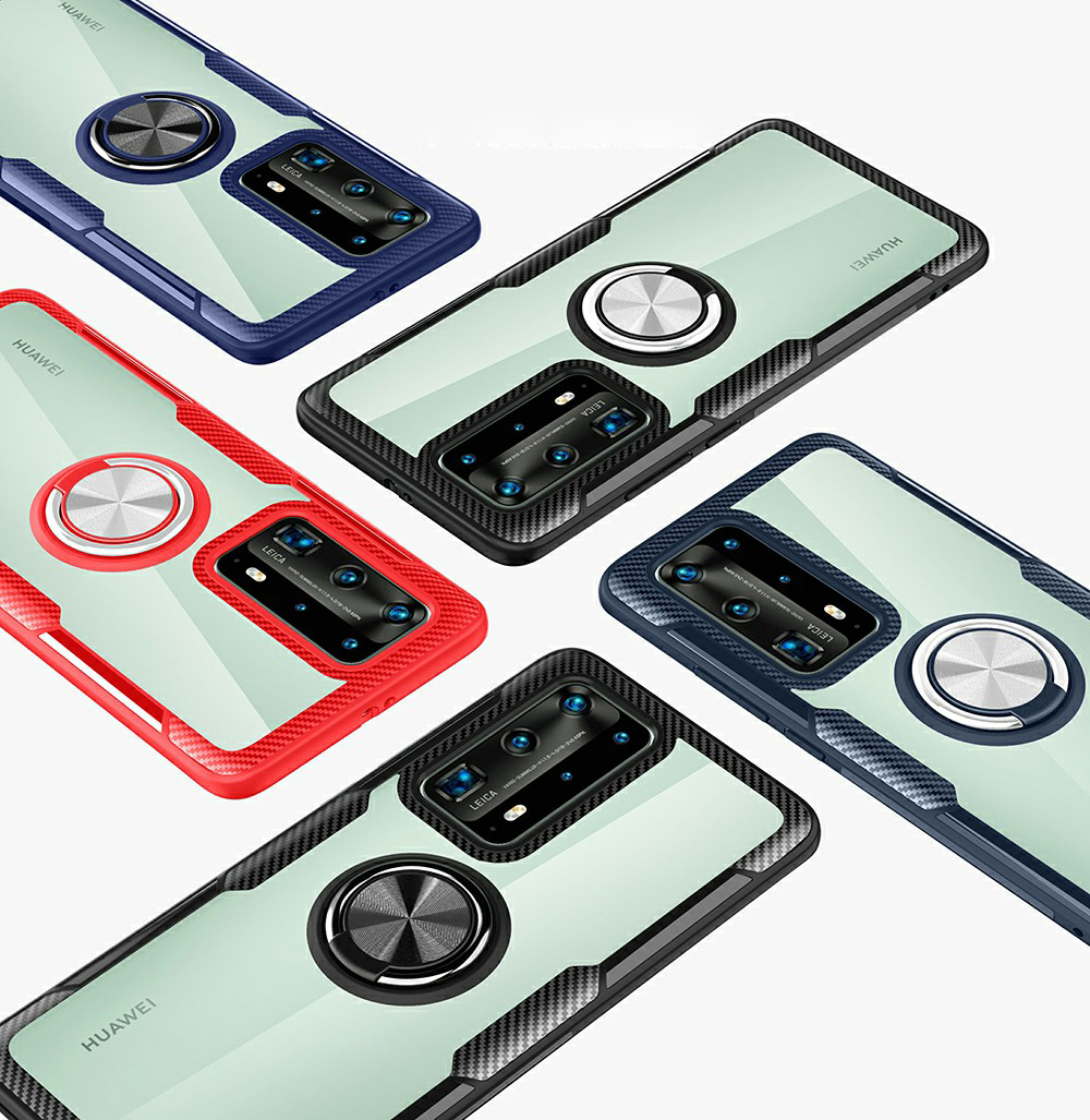 Case Huawei P40 Pro / Pre-order * เคสแหวนนิ้วขาเคส TPU + PC + เคสไฮบริดโลหะ [แผ่นโลหะแม่เหล็กในตัว] *