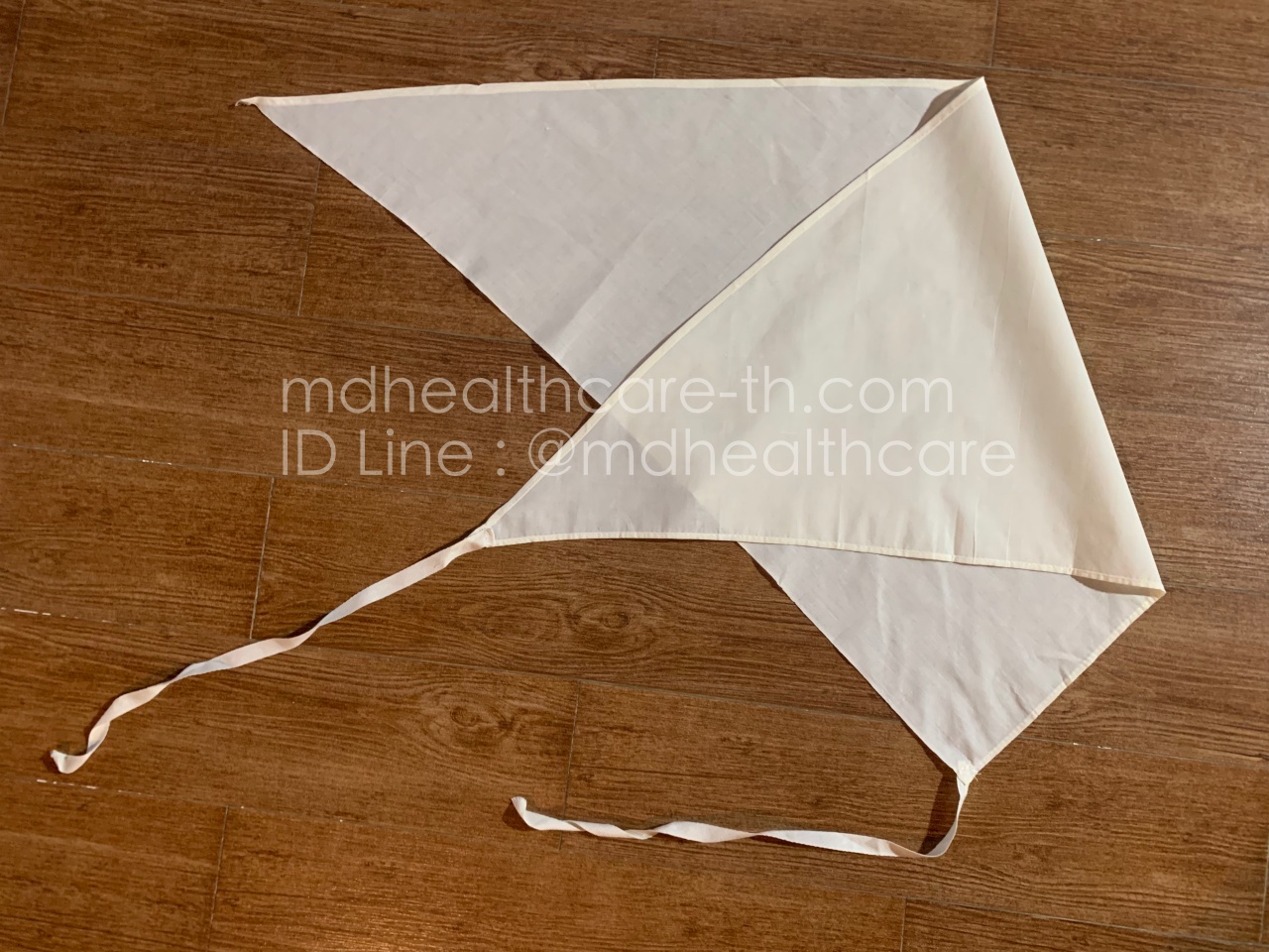 ผ้าสามเหลี่ยมปฐมพยาบาล ขนาด 90*90*130cm (1ผืน+เข็มกลัด+เชือก) ผ้าดิบฝ้าย ใช้งานซ้ำได้ตลอด