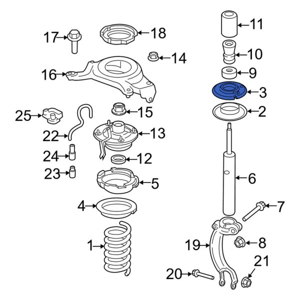 PORSCHE ยางรองสปริง โช๊คอัพหน้า MACAN / 8K0412109A