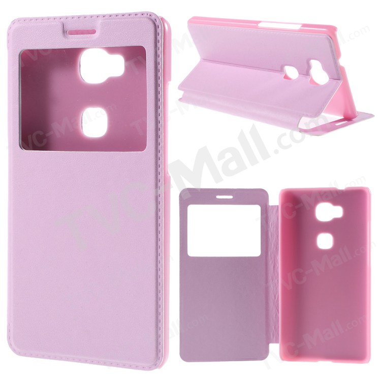 Case Huawei GR 5 / Pre-order * เคส 1ช่องหน้าต่าง หนังPC *