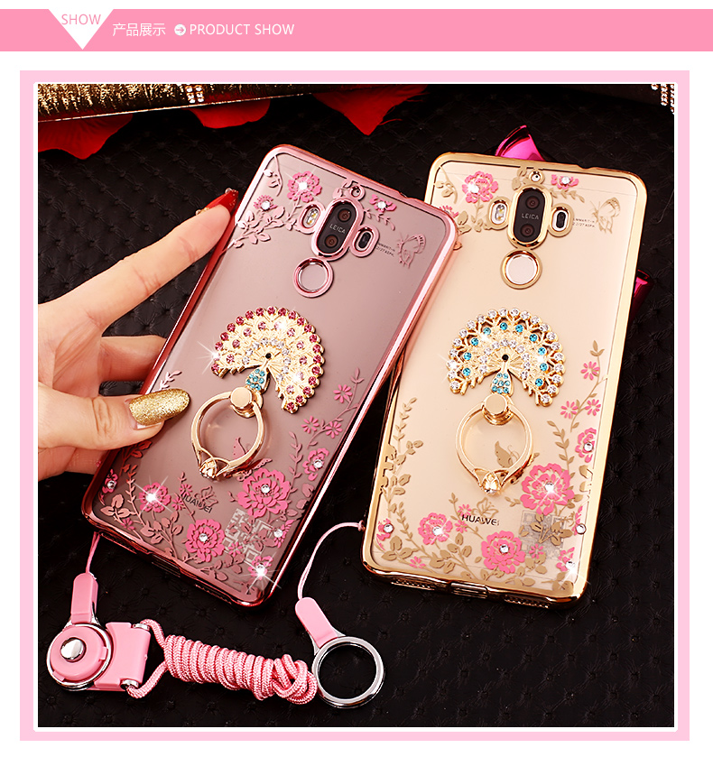 Case Huawei Mate 9 / Pre-order * เคสหรูหราเทคนิคการชุบทอง TPU ซิลิโคนอ่อนนุ่ม + แหวน+ เชือก *