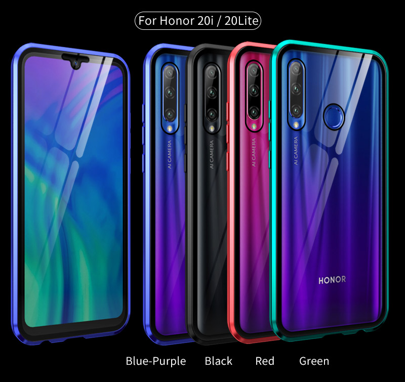 Case Honor 20 Lite / Pre-Order * เคสแม่เหล็กกรอบการดูดซับโลหะ + กระจกปกหลังเต็มคุ้มครอง *