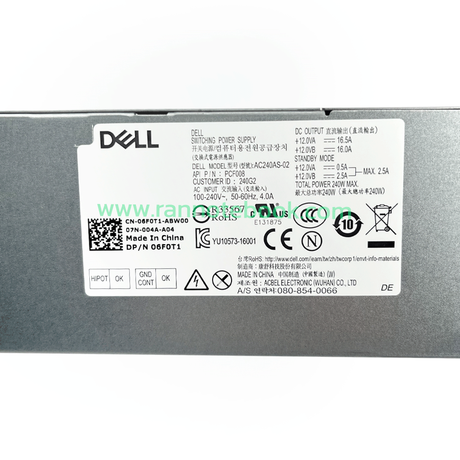 Power Supply Dell Optiplex 3050 MT 240W แท้ประกันศูนย์ Dell Thailand