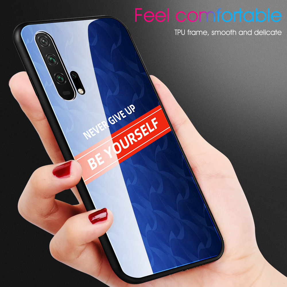 Case Huawei Nova 5T / Pre-order * เคสแบบกระจกนิรภัย PC TPU กระจกหลังมีความแข็ง 9H ป้องกันรอยขีดข่วนและทนต่อการสึกหรอ *