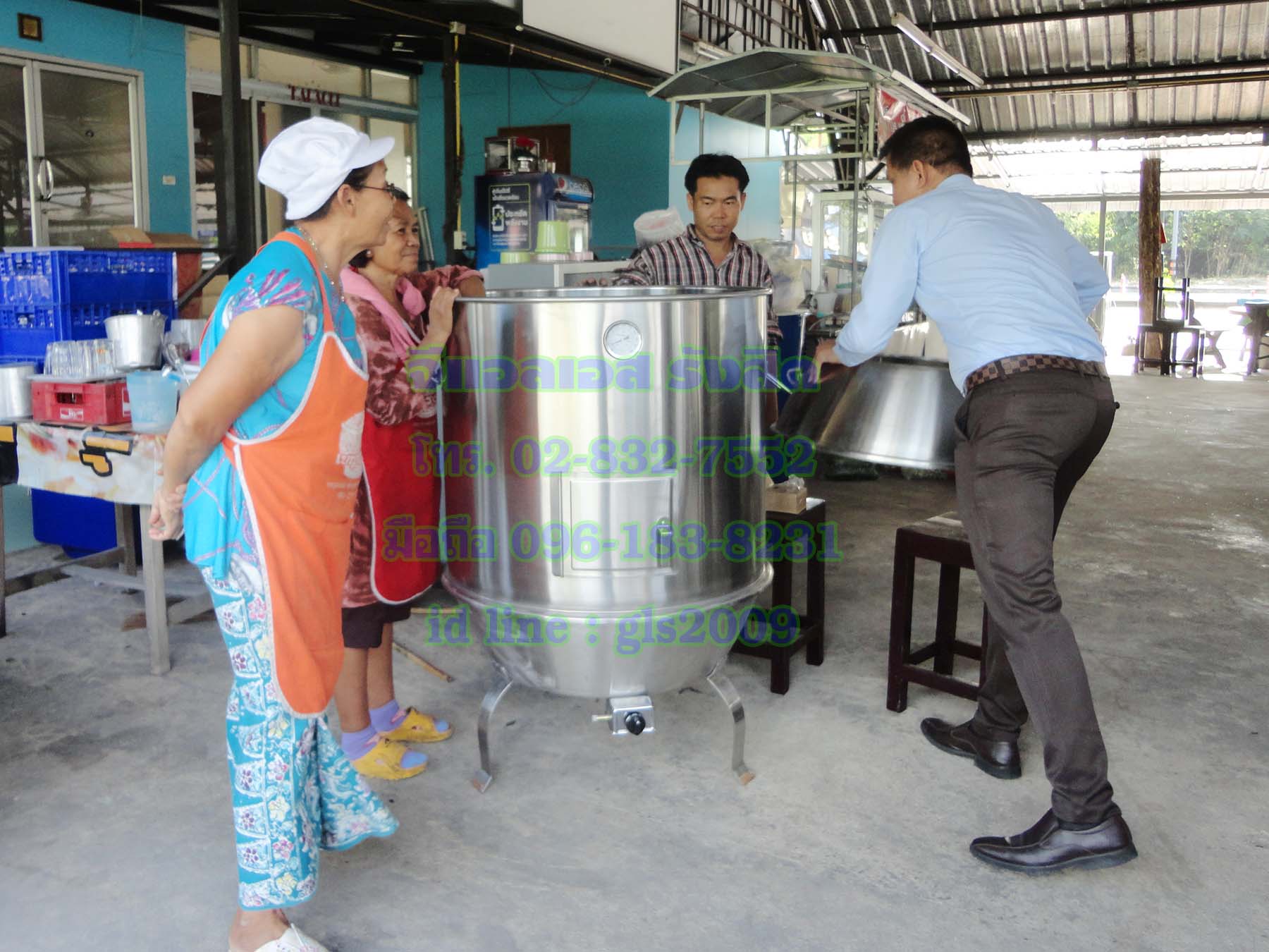 ถังอบเป็ดสแตนเลส80เซน ใช้แก๊ส