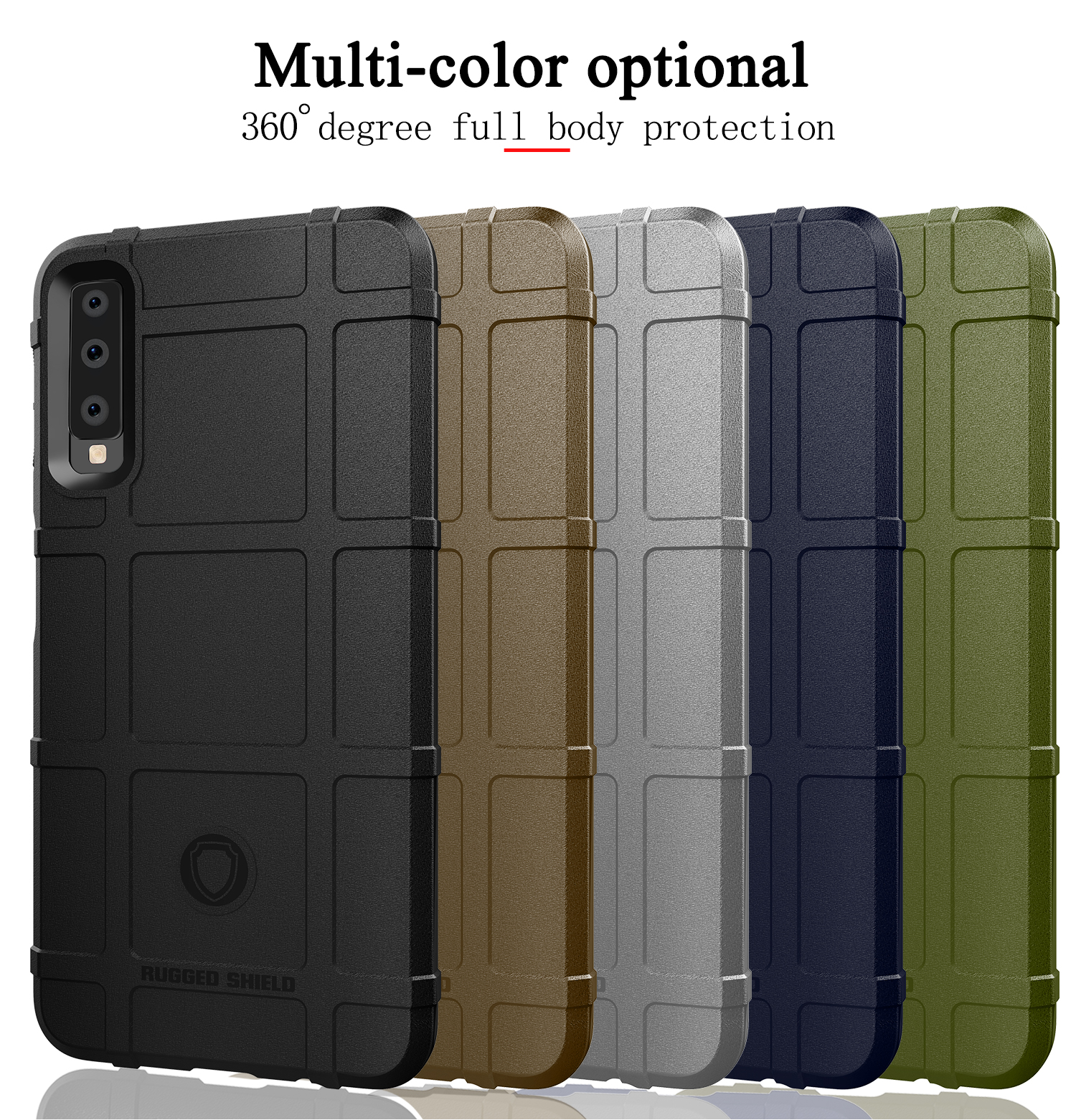Case Samsung Galaxy A7 (2018) / Pre-Order * เคส TPU แบบนุ่มป้องกันการกระแทก Square Grid Texture *