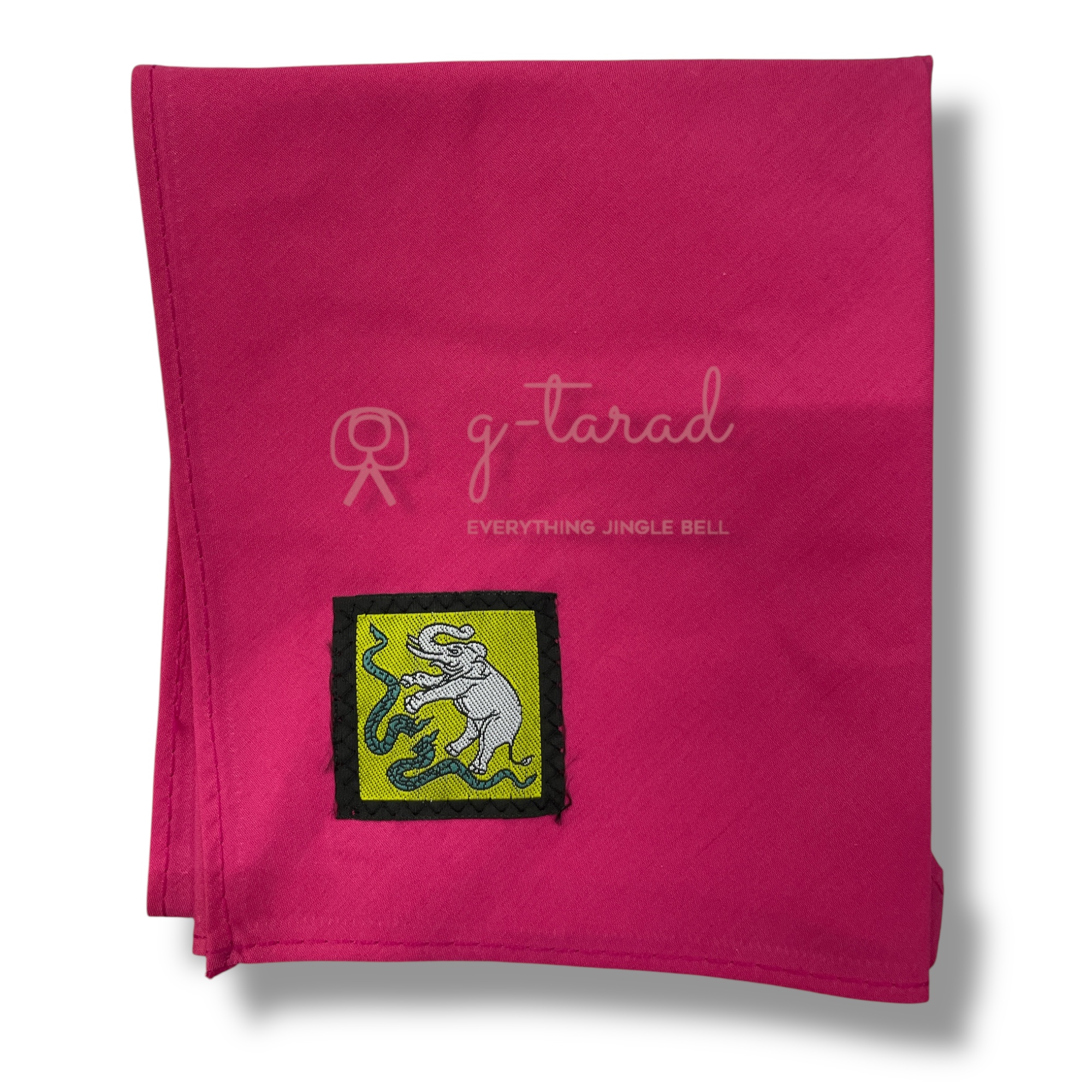 ผ้าพันคอลูกเสือ/เนตรนารี สีบานเย็นติดตราสัญลักษณ์เชียงราย