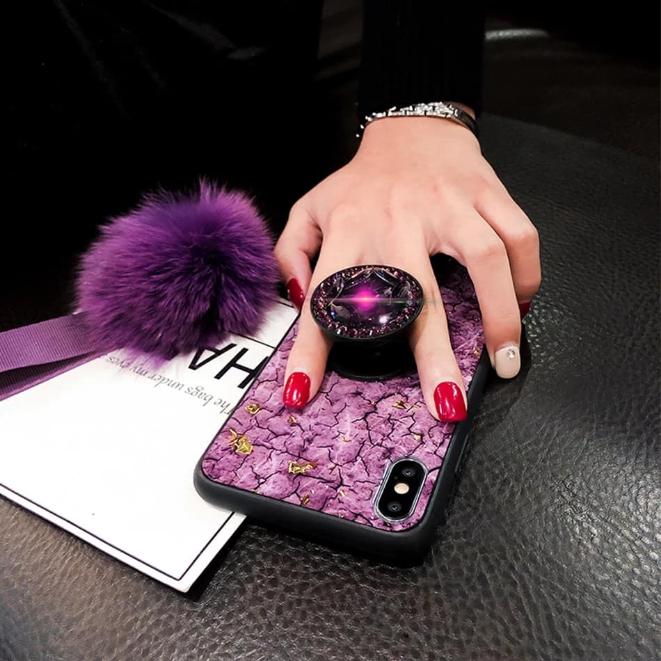 Case Huawei Nova 3 / Pre-orde * เคสเคลือบปั๊มทองคำเลอค่าหรูหรา วัสดุ TPU อ่อนนุ่มยืดหยุ่นและทนทาน + ขาตั้ง + พู่ *