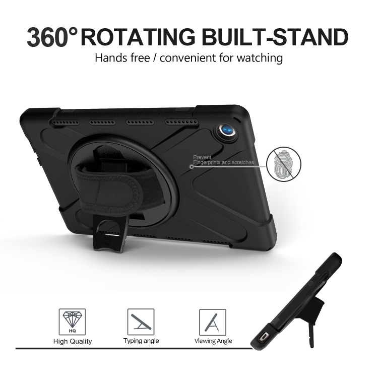 Case Huawei MediaPad M5 Pro / Pre-Order * เคสขาตั้งแบบหมุนได้ 360 องศา PC + เคสซิลิโคน Combo พร้อมสายคล้องมือ *