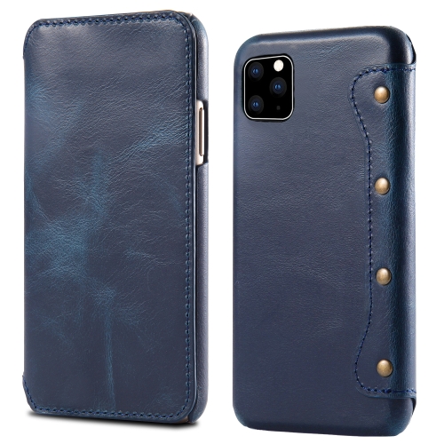Case iPhone 11 # Pre-order * Denior Oil Wax ชั้นบนสุด Cowhide Simple Flip Leather Case *