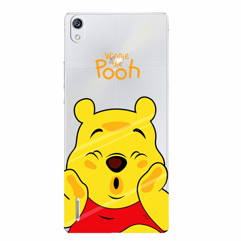 Case Huawei P7 / Pre-order * เคสซอฟท์ TPU ใส มิกกี้ มินนี่ หมีพูห์ ลายดอกไม้สวยๆ *